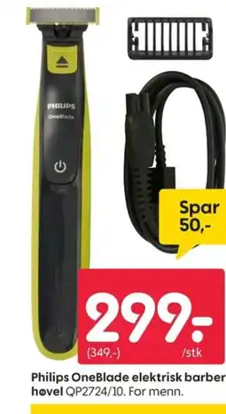 Rusta Philips OneBlade elektrisk barber- hovel tilbud