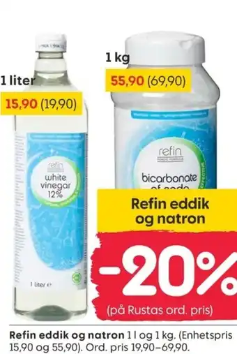 Rusta Refin eddik og natron tilbud