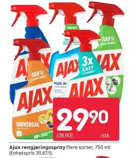 Rusta Ajax rengjøringsspray tilbud