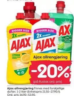 Rusta Ajax allrengjøring tilbud