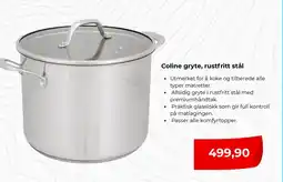 Clas Ohlson Coline gryte, rustfritt stål tilbud