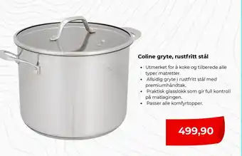 Coline gryte, rustfritt stål