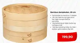 Clas Ohlson Bambus dampkoker tilbud