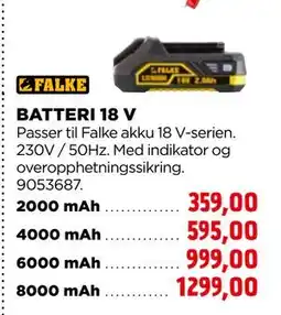 jem & fix BATTERI 18 V tilbud