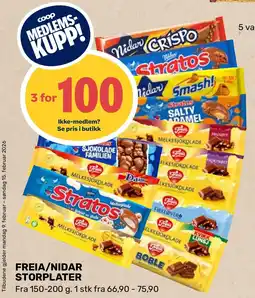 Coop Marked Freia/nidar storplater tilbud