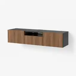 IKEA BestÅ tv-benk, brunsvart/lappviken valnøttmønstret, 180x42x39 cm tilbud