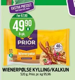 WIENERPØLSE KYLLING/KALKUN