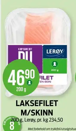 Kiwi LAKSEFILET M/SKINN tilbud