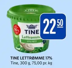 Rema 1000 TINE LETTRØMME 17% tilbud
