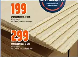 Obs Bygg SPONPLATE GULV 22 MM tilbud