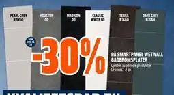 Obs Bygg 30%. PÅ SMARTPANEL WETWALL BADEROMSPLATER tilbud