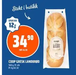 Coop Obs COOP GRESK LANDBRØD tilbud