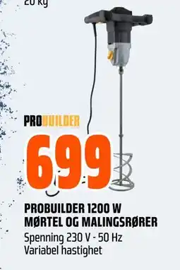 Obs Bygg PROBUILDER 1200 W MØRTEL OG MALINGSRØRER tilbud