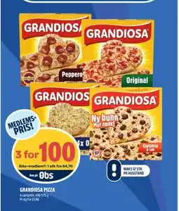 Coop Obs GRANDIOSA PIZZA, Medlemspris tilbud