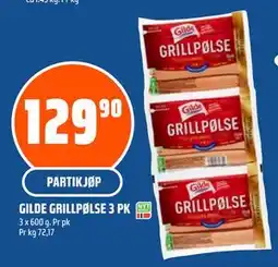 Coop Obs GILDE GRILLPØLSE 3 PK tilbud