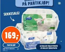Coop Obs LAMBI TOALETT-/TØRKEPAPIR tilbud