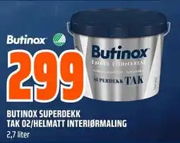 Obs Bygg BUTINOX SUPERDEKK TAK 02/HELMATT INTERIØRMALING tilbud