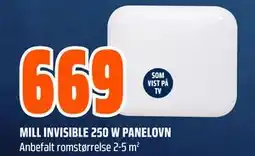 Obs Bygg MILL INVISIBLE 250 W PANELOVN tilbud