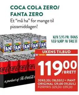 Jacobs COCA COLA ZERO/ FANTA ZERO tilbud