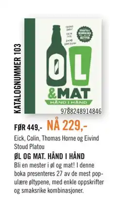 Ark Bokhandel ØL OG MAT. HÅND I HÅND tilbud