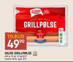 Coop Mega GILDE GRILLPØLSE tilbud