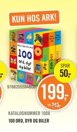 Ark Bokhandel 100 ORD, DYR OG BILER tilbud