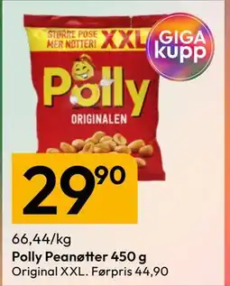 Gigaboks Polly Peanøtter 450 g tilbud