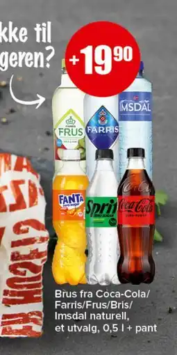 Spar Brus fra Coca-Cola/Farris/Frus/Bris/Imsdal naturell tilbud