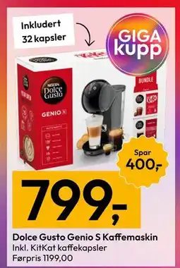 Gigaboks Dolce Gusto Genio S Kaffemaskin tilbud