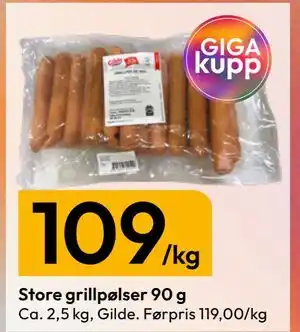 Store grillpølser 90 g