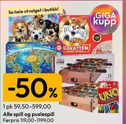 Gigaboks Alle spill og puslespill tilbud