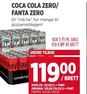 Meny COCA COLA ZERO/ FANTA ZERO tilbud