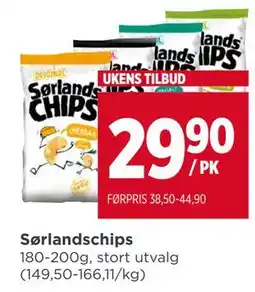 Meny Sørlandschips tilbud