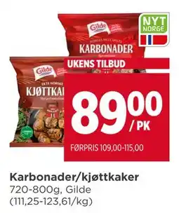 Meny Karbonader/kjøttkaker tilbud