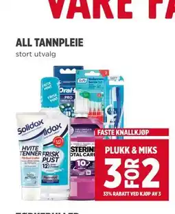 Meny ALL TANNPLEIE tilbud