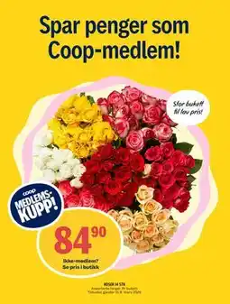 Coop Prix ROSER 14 STK, Medlemspris tilbud