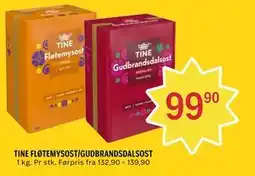 Coop Prix TINE FLØTEMYSOST/GUDBRANDSDALSOST tilbud