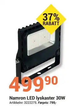 Elektroimportøren Namron LED lyskaster 30W tilbud