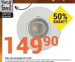 Elektroimportøren J&EL Alna downlight CCT 6,5W tilbud