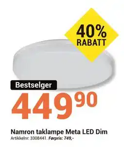 Elektroimportøren Namron taklampe Meta LED Dim tilbud