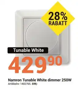 Elektroimportøren Namron Tunable White dimmer 250W tilbud