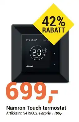 Elektroimportøren Namron Touch termostat tilbud