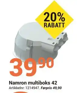 Elektroimportøren Namron multiboks 42 tilbud