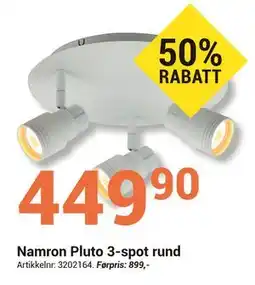 Elektroimportøren Namron Pluto 3-spot rund tilbud