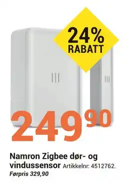 Elektroimportøren Namron Zigbee dør- og vindussensor tilbud