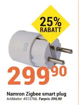 Elektroimportøren Namron Zigbee smart plug tilbud