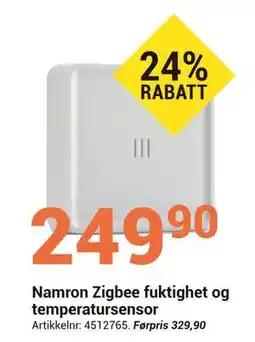 Elektroimportøren Namron Zigbee fuktighet og temperatursensor tilbud