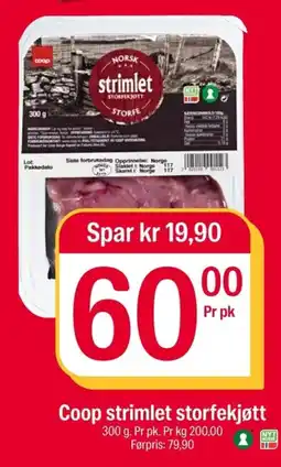 Coop Extra Coop strimlet storfekjøtt tilbud
