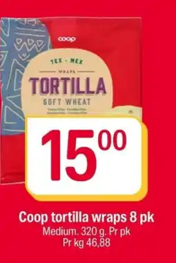 Coop Extra Coop tortilla wraps 8 pk tilbud