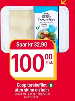 Coop Extra Coop torskefilet 1 uten skinn og bein tilbud